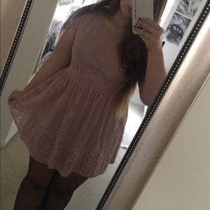 Forever 21 Blush Lace Corset Back Dress
